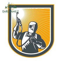 EARLFAMILY-13cm x 12.9cm 용접 용접기용 만화 자동차 스티커 재미있는 데칼 그래피티 비닐 소재 장식, 07 YT-176204-13cm