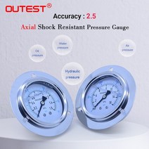 OUTEST 미니 스테인레스 스틸 공기 오일 워터 유압 압력 게이지 나사 G 14 압력, 0-40Mpa