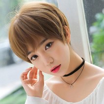 스타일 숏컷 가발 앞머리 통가발 보브컷 여자 커트 머, 1, 블랙