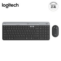로지텍 정품 K580 슬림 무선 키보드 한글 각인 자판+M350 무소음 무선 마우스 세트 블랙 색상