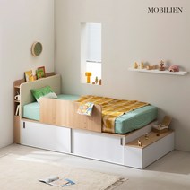 모빌리엔 모빅 슬라이딩 벙커 수납 침대 LED침대 SS, 슈퍼싱글(무헤드형), 프레임만(매트리스 별도)