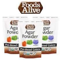 (2+1) Foods Alive 푸드얼라이브 슈퍼푸드 Agar powder 오가닉 한천 가루 젤리 만들기 56g 3팩