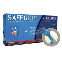 Microflex SG-375-XL-Box 세이프그립 시험 장갑 PF 라텍스 질감 확장 커프스 블루 XL (50개 팩), 50