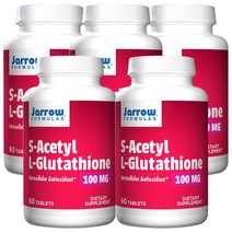 Jarrow Formulas 자로우 S Acetyl 100mg S 아세틸 L 엘 글루타치온 영양제 60정 5병, 105