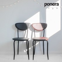 포네라 김밥의자 분식집 식당 업소용 철재 식탁의자, 블랙, 1개