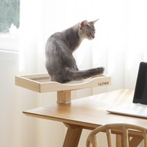 캣트너 테이블 캣타워 고양이 미니 책상 벽 수제 원목 선반, 집게형 캣타워   카펫(브라운)