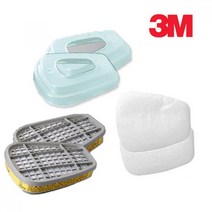3M 6200 7502 마스크용 필터 3종세트 방독면 보호구 안전용품, 상세페이지 참조
