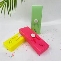 스마일 필통 플라스틱 대학생 펜슬케이스, 옐로우