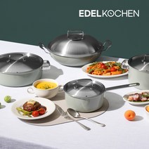 에델코첸 뉴탱고 스텐 인덕션 냄비세트 4종 편수+양수+파티웍+곰솥 인덕션용 통3중 304 스테인리스 냄비 127060, 클라우드 그레이_단품 | 전골냄비 24cm
