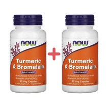 (1+1) NOW 나우푸드 터메릭 브로멜라인 터마신 강황 90베지캡슐 2팩, 1개, 기본