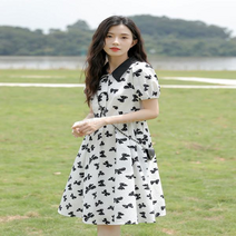 하와이 옷차림 여름 바스락 원피스 냉장고 롱비치 결혼식 복장 새로운 스커트 프랑스 요정