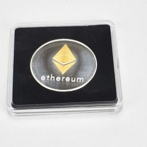 40mm 골드 비트코인 코인 아크릴 스퀘어 케이스 포함 라이트코인 Eth XRP Doge IOTA Cardano ADA FIL Shiba Cryptocurrency Metal Co, 2색 이더리움