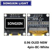 LCD 모듈 신제품 0.96 인치 oled iic 화이트/옐로우 블루/블루 12864 oled 디스플레이 모듈 arduino 용 i2c, 한개옵션1, 02 New-White-4pin