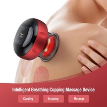 무릎온열기 손목 팔꿈치 온열 밴드 온 찜질기 무선 전기 부항 마사지 장치 gua sha 진공 흡입 컵 가열 자기 치료 스크래핑 바디 백 마사지 슬리미, 12레벨 블루