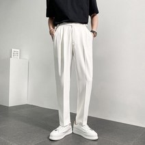 수입 봄 가을 남자 슬랙스 데일리 회사원 대학생 배정남 바지 와이드 테이퍼드핏 통넓은 팬츠 치트키 밴딩 면접 소개팅 나일론 면바지 부츠컷 키큰쇼핑