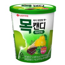 칠성 업소용캔디 업소용사탕 롯데 목캔디 용기 허브 대용량사탕 사무실간식 회사간식 122G 6개, 22세트