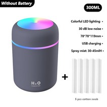 공기청정기USB 초음파 미니 가습기 아로마 에센셜 오일 디퓨저 300ml 로맨틱하고 부드러운 조명 쿨 미스, [08] 08