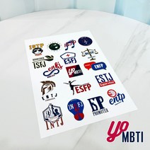MBTI 리무버블 스티커 16가지 유형 로고 캐릭터 굿즈 - A4사이즈(커스텀 제작 가능)