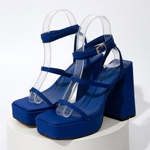 스포츠 플랫폼 휴양지 비치 샌들 녹색 고딕 하이힐 여성 여름 스퀘어 토 발목 스트랩 글래디에이터 신발 청키 힐