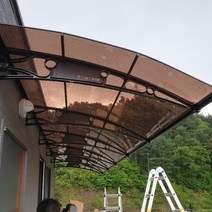 캐노픽스 1500x1700 처마차양 비가림 햇빛가리개 렉산 지붕 막, 렉산_브라운/브라켓_블랙/파이프_블랙