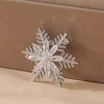 패션브로치 큐빅 이중 회전 눈꽃 브로치 크리스마스 코사지 세련된 정장 핀