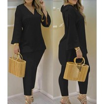 FANSYLI 여성 정장 세트 가을 캐주얼 상하복 7F