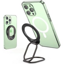 정품 Mindsky MINDSKY MAG Safe 폰 Stand Grip Compatible 아이폰 121314 미니 ProPro Max Accessories Removable 마, Inky Black