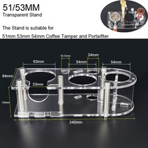 304 스테인레스 스틸 파우더 해머 반자동 조절 커피 탬퍼 51/53/58mm 포타필터에 적합한 에스프레소 액세서리, Trans Filter A-Stand_58mm