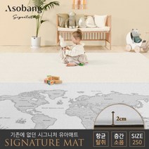 [아소방] 시그니처 유아 놀이방매트 월드와이드 그레이 250 (250x150x2cm)