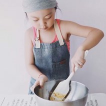 앞치마 북유럽 데님 패밀리 가족앞치마 유치원 어린이집 초등학교 준비물, 유아용(2-12세)