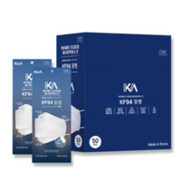 케이에이 KA KF94 황사방역 마스크 중형 화이트 50매x1박스 낱개포장 의약외품, 화이트중형_50매