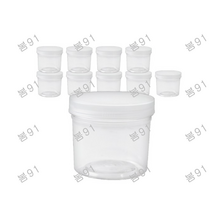 봄91 원형 투명스크류캡 밀폐용기 350ml, 1개, 바디+뚜껑각10개