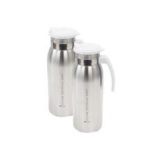 키친아트 주노 스텐레스 실리콘 커버 물병 2p, 화이트, 2L