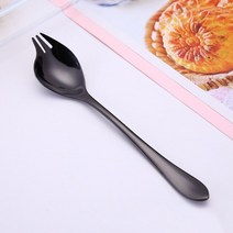 밤 따기 감 장대 과일 피커 크리 에이 티브 테인레 틸 샐러드 포크 푼 다채로운 아이 크림 디저트 푼 다기능 식기 주방 액세서리, 검은색