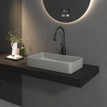 북유럽 세라믹 탑볼 세면대 반다리 세면볼 건식 미니 카운터 매립, 단일사이즈, JZ470 그레이