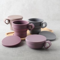 리빙스토리 접이식 실리콘 컵, 실리콘컵(밀크브라운), 1개