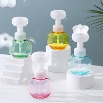 꽃모양 핸드워시 손세정제 리필 디스펜서 공병 300ml, 블루