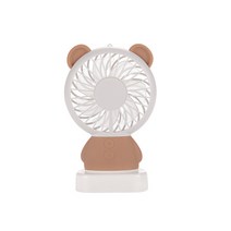 ETN 미니 캐릭터 LED 핸디 선풍기, 곰돌이(브라운)