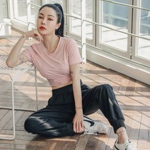 제시 - 반팔 여성 트레이닝복 세트 여자헬스복 요가복 필라테스복