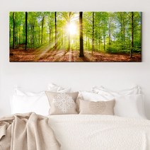 인메이블 대형 풍경화 와이드 액자 거실 인테리어 나무 숲속 풍수 풍경 그림, 02.[I]T고요한 아침 수목원, 중형[133X50cm], 캔버스액자