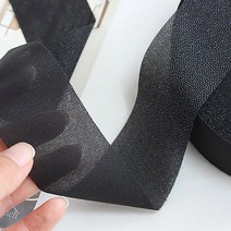 롤판매] 100마) 4.5cm 고급 실크심지테이프(2컬러) -식서방향 jgn 악세사리 부자재 소품 퀼트 패브릭 아트 핸드메이드, 블랙