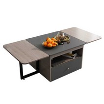 거실 접이식 테이블 원목 좌식 확장형 탁자 밥상 식탁, 브라운 높이 400m