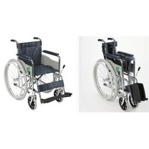 발판높이조절 일반형 스틸 수동 휠체어 간편세척 레자시트 걷기힘든 케어, 1개, 좌폭 420