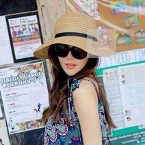 리본 밀짚모자/플로피햇 버킷햇 파마나햇 비치 여름