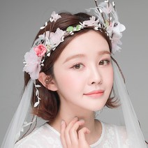 미스21 잎이 흐르는 화관 셀프 웨딩 헤어밴드 머리띠 (hb894)