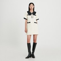 [랩] 탈부착 카라 트위드 미니 원피스