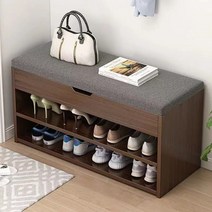 아이젠 원목 벤치형 신발장 사다리선반 인테리어 수납력 좋은 신발장 벤치 의자, 블랙