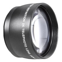 Canon Nikon Sony Pentax 18-55mm 용 55mm 2X 망원 렌즈 텔레 폰버터, 검정, 하나