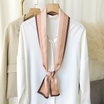 새로운 봄과 여름 장식 얇고 긴 실크 스카프 여성 의류 넥타이 가방 작은 리본 인쇄 머리 넥타이