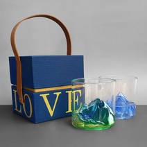 언즈 마운틴 위스키잔 언더락 유리잔 양주잔 답례품 기념품 선물 상자 세트, 로고